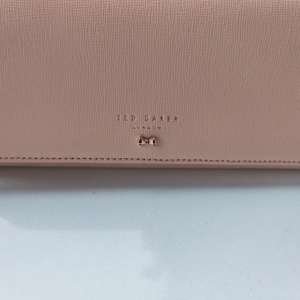 Ted Baker Leather Pale Pink Bow Matinee Purse New - Picture 2 of 13